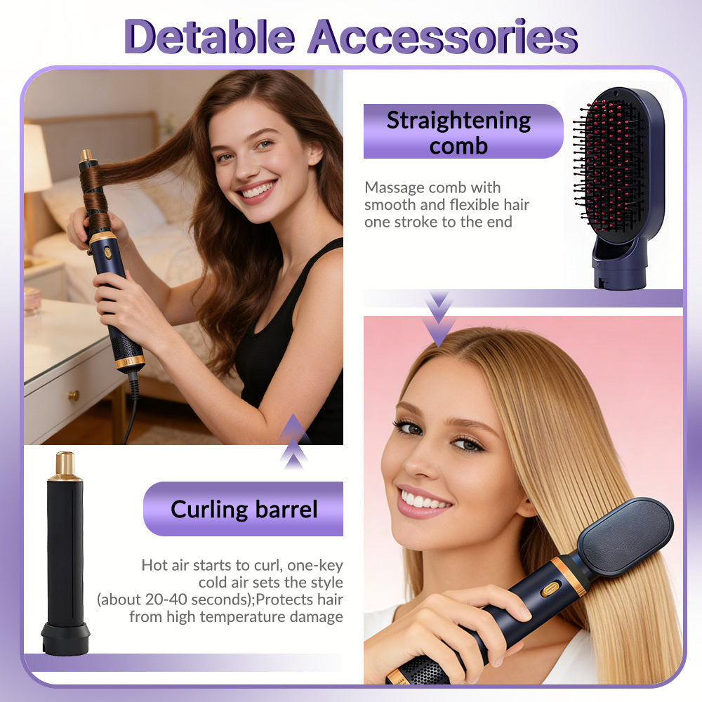5-in-1 Hair Dryer Brush & Hot Air Styler | Ionic Ceramic Volumizer for Fine Hair