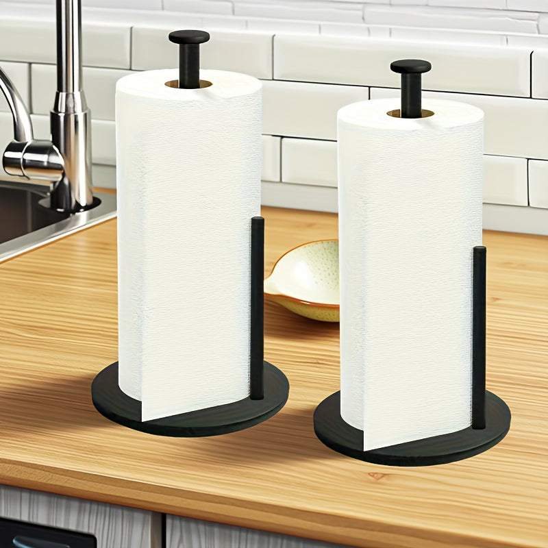 Premium Silver Paper Towel Holder – Stainless Steel Kitchen Roll Dispenser with Weighted Base for Countertop Use