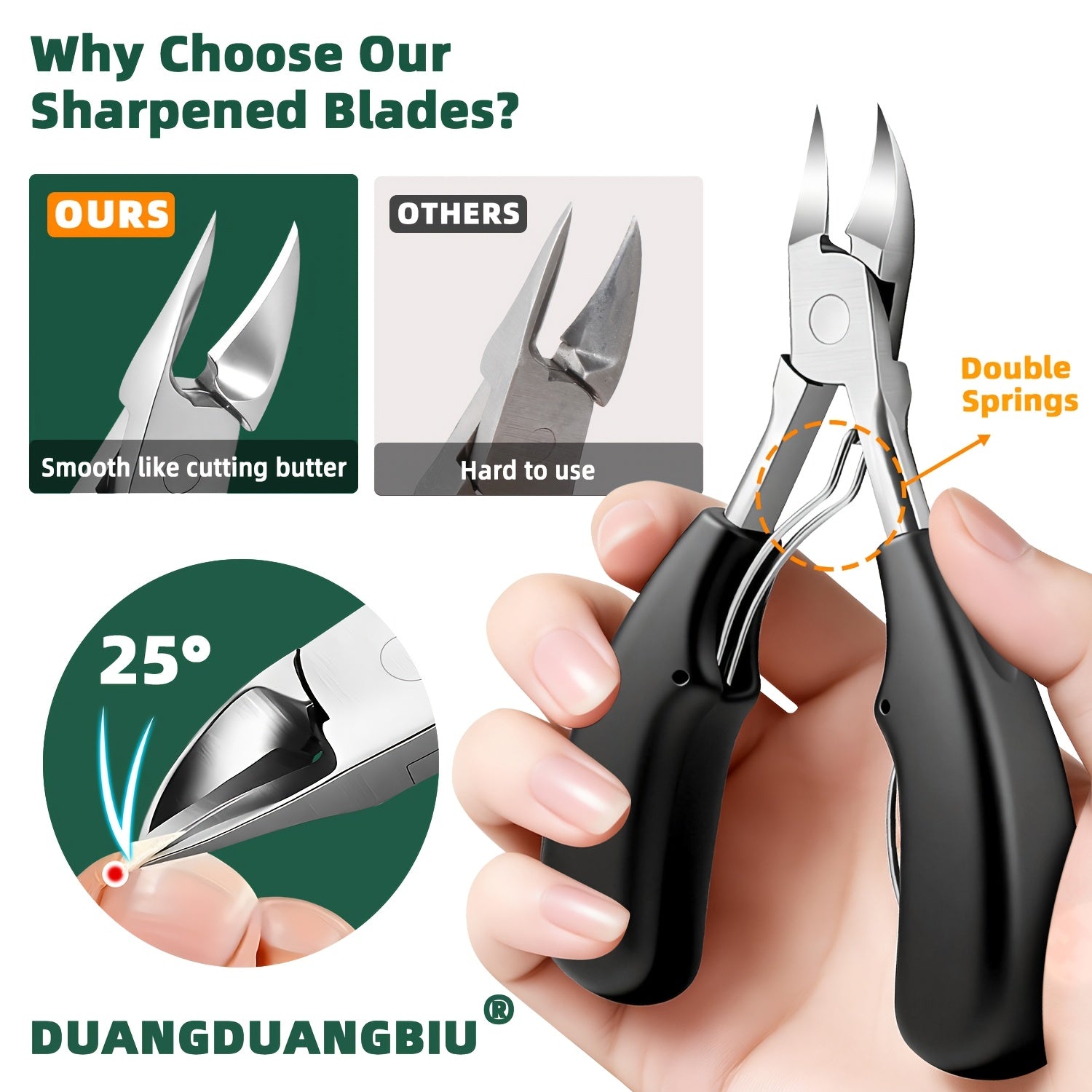5-Piece Heavy Duty Toenail Clippers Set for Thick & Ingrown Nails | Stainless Steel