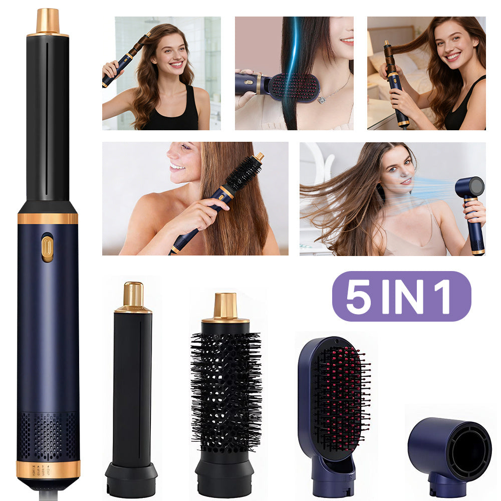 5-in-1 Hair Dryer Brush & Hot Air Styler | Ionic Ceramic Volumizer for Fine Hair