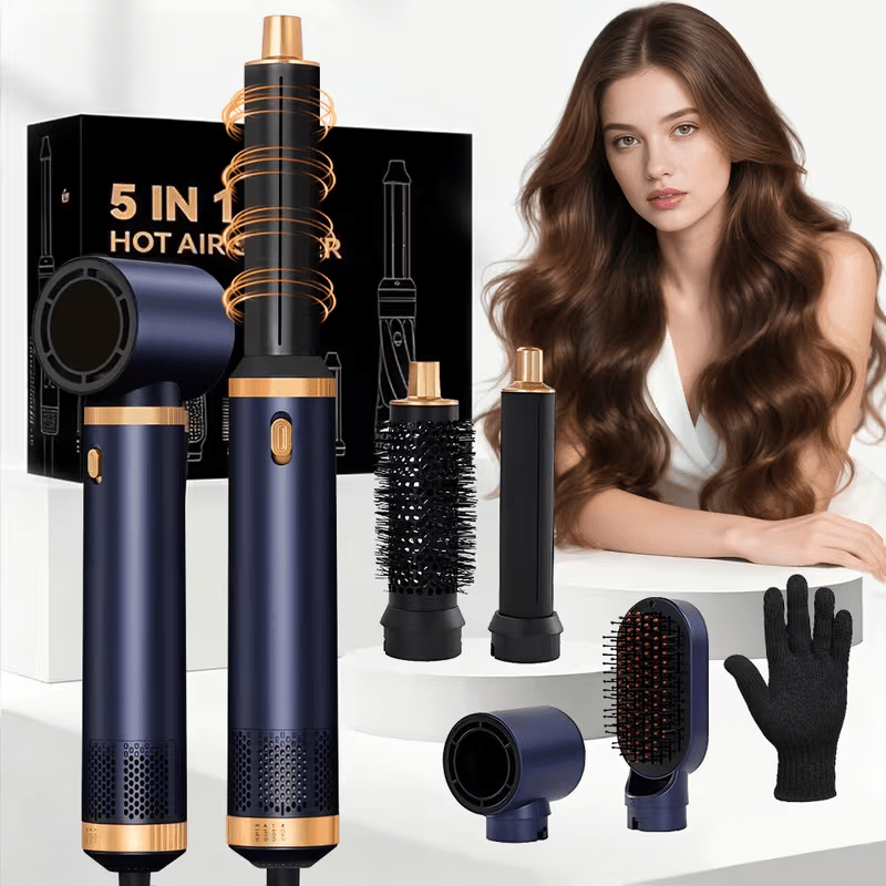 5-in-1 Hair Dryer Brush & Hot Air Styler | Ionic Ceramic Volumizer for Fine Hair